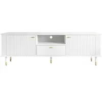 MODFU - TV-Meubel - Met Open Vak En Lade - Soft-Close Scharnieren - Modern - MDF - Wit - 170 x 36 x 54 cm