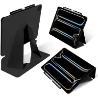 MOFT Hoes Geschikt voor iPad Pro 13 (2024/2025) - Float Folio Book Case - Beschermhoes met Standaard - MOVAS Vegan Leer - Sleep/Wake - Zwart