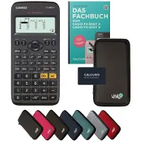 Casio fx-83GT X incl. beschermhoes Zwart & vakboek (64 pagina's, DIN A5) – Wetenschappelijke rekenmachine – Smart Set