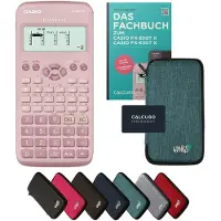 Casio fx-83GT X incl. beschermhoes Turkoois & vakboek (64 pagina's, DIN A5) – Wetenschappelijke rekenmachine – Smart Set
