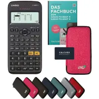 Casio fx-83GT X incl. beschermhoes Roze & vakboek (64 pagina's, DIN A5) – Wetenschappelijke rekenmachine – Smart Set