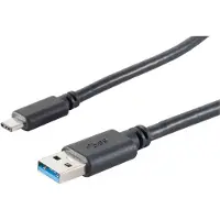 S-Conn USB-C naar USB-A kabel - USB3.0 - tot 2A / zwart - 3 meter