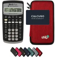 Texas Instruments TI-BA II Plus incl. WYNGS Beschermhoes Rood - Financiële Rekenmachine - Basis Pakket