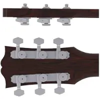 Hipshot HS6K2EL0S Gitaar tuner upgrade kit, 3 + 3 Grip-Lock, closed satin