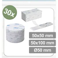 Quadrios 25CA686 Klittenband punten Om vast te plakken Haak- en lusdeel (Ø x l) 50 mm x 50 mm Wit 30 stuk(s)