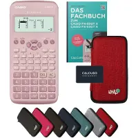 Casio fx-83GT X incl. beschermhoes Rood & vakboek (64 pagina's, DIN A5) – Wetenschappelijke rekenmachine – Smart Set