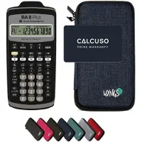 Texas Instruments TI-BA II Plus incl. WYNGS Beschermhoes Blauw - Financiële Rekenmachine - Basis Pakket