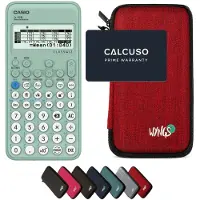 Casio FX-92B Secondaire incl. WYNGS Beschermhoes Rood - Wetenschappelijke Rekenmachine - Basis Pakket