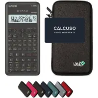 Casio fx-82MS 2nd edition incl. WYNGS Beschermhoes Donkergrijs - Wetenschappelijke Rekenmachine - Basis Pakket