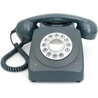 GPO 746PUSHGREY - Telefoon retro jaren ‘70, druktoetsen, grijs