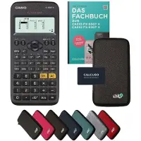 Casio fx-83GT X incl. beschermhoes Donkergrijs & vakboek (64 pagina's, DIN A5) – Wetenschappelijke rekenmachine – Smart Set