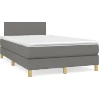 vidaXL Boxspring met matras stof donkergrijs 120x190 cm
