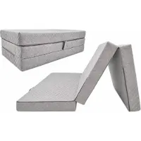 Odol-Plusz Opvouwbaar logeermatras met fauteuilfunctie - 200 x 120 x 10 cm - schuimmatras, pikgrijs