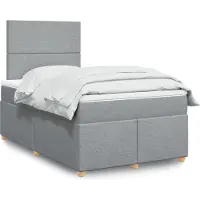 vidaXL Boxspring met matras stof lichtgrijs 120x190 cm