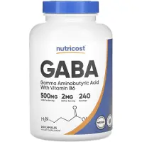 Nutricost , GABA Met Vitamine B6, 500 mg, 240 Kapsules