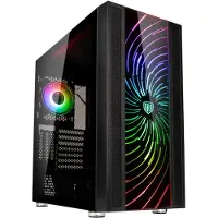 GAMERSWEAR Unity Adapt ARGB, Midi-toren, PC-behuizing, zwart, transparant, compatibel met ATX, EATX, micro ATX, Mini-ITX, materiaal: ABS, staal, gehard glas, geschikt voor gaming