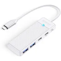 ORICO USB-C hub | 2x USB-A, 1x USB-C en 1x USB-C PD 100W | USB3.0 5 Gbps | wit | 0,15 meter