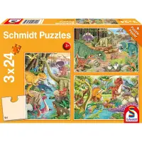 Schmidt - Legpuzzel - Plezier met de dinosaurussen - 3 x 24 stukjes - Kinderen - vanaf 3 jaar
