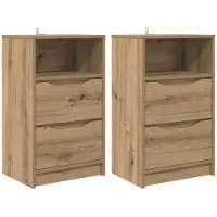 vidaXL Nachttafels 2 st Artisan Eiken 40 x 30 x 467 cm Bewerkt hout
