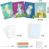 Djeco Kreatives Spielset - Kreativ mit Papier m. Holzkpaper - - One Size - Kreatives Spielset