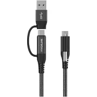 VivoLink USB-C-kabel - - PROUSBCMM1.5ADP - 1,5m - Zwart - Two in one