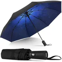 BOTC Stormparaplu Opvouwbaar met Beschermhoes - UV-bescherming - 100CM - Starry sky - Grote Paraplu - Automatisch Uitklapbaar - Sterrenhemel