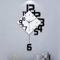 COOAU Moderne Wandklokken voor De Woonkamer - Decoratieve Wandklok met Slinger - voor Slaapkamer, Kantoor, Keuken en Thuis