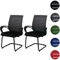 Mendler Set van 2 eetkamerstoelen HWC-K51, stoel met armleuningen, stof/textiel (250g/m²) gecertificeerd, kleur grijs, frame zwart