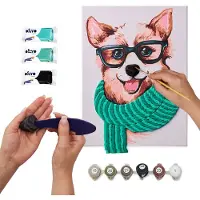 Okto Sensory Art 3D - Fashion Corgi - Air Clay + Kleuren Op Nummers - 30X40Cm - 14 Jaar