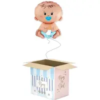 Sempertex Ballonnen doos Gender reveal met folieballon baby boy.