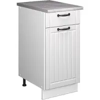 Vicco Onderkast voor spoelbak/kookplaat Fame-Line, Wit Landhuis/Wit, 40 cm, WB Marmer