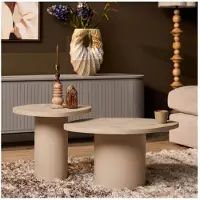 Starfurn Salontafel Mirre - Organisch Zandkleur Hout - Set van 2