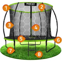 Neo-Sport Trampoline 252 cm - met veiligheidsnet 252cm - Profiel 8ft - Neo-Sport