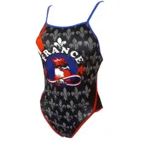 Turbo France Coq Thin Strap Swimsuit Zwart 7-8 Years Meisje