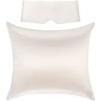 Silk Heaven 100% Zijden kussensloop Ivoor hotelsluiting 19 Momme & Perfect Sleep slaapmasker 22 Mommer - Kussensloop | 45x65cm | 100% moerbei zijde - - 45x65cm