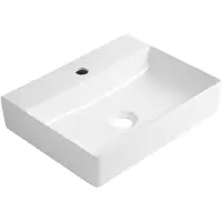 Aqualine Soyo - Wastafel 46x36 cm, zonder overloop, kraangat, wit NP465