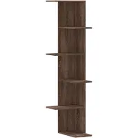 vidaXL Hoekwandschap 36,5x36,5x140 cm bewerkt hout bruin eikenkleurig