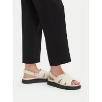 Clarks Dames Aristella Sun Back Strap Sandalen Cream Leather