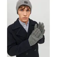 Jack & Jones Vingerhandschoenen 'Barry' donkergrijs / zwart / wit