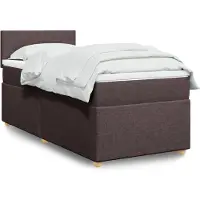 vidaXL Boxspring met matras stof donkerbruin 90x190 cm