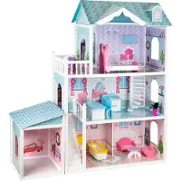 Small Foot houten vila deluxe 123 cm roze/blauw