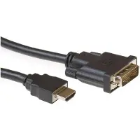 ACT AC7520 HDMI DVI-D Adapterkabel | 1x HDMI A Male | 1x DVI-D Single Link Male 18+1 | 2 meter | Zwart
