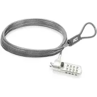 ACT notebookslot met cijfercode - Noble Wedge lock (3,2 x 4,5 mm) / zilver - 2 meter