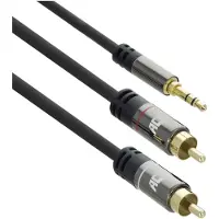 ACT AC3605 Audiokabel 3.5mm Jack Male/2x Tulp Male - 1,5 meter