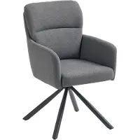 HOMCOM Eetkamerstoel Polyester, Staal 57L x 63B x 93H cm Grijs