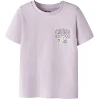 Name it MINI T-shirt met backprint lila Paars Meisjes Stretchkatoen Ronde hals - maat 92