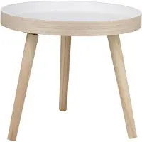 24hShop Ronde Bijzettafel Ø40 x 36 cm - Moderne Salontafel Rond - Bijzettafeltje of Nachtkastje - Compact Tafeltje voor Woonkamer of Slaapkamer - Hout