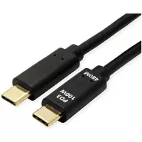 Value USB-C kabel | verguld | USB2.0 | PD 100W | zwart | 3 meter