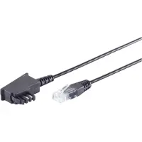 S-Impuls TAE-F - RJ45 DSL/VDSL telecom kabel | 2-aderig (8P2C) | zwart | 15 meter