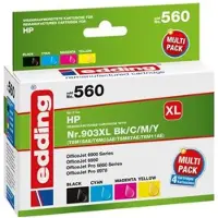 Edding EDD-560 Inktpatronen, multipack: zwart, cyaan, magenta, geel